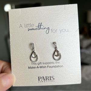 Silver CZ & green amethyst earrings